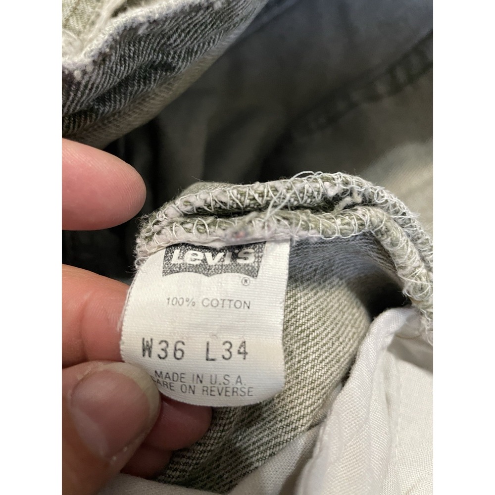 Vintage Levi's 550 Jeans 36x34  Straight Fit Green Stone Wash 1992‎ USA - Picture 10 of 16